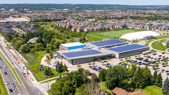 aerial view of Stronach Aurora Recreation Complex